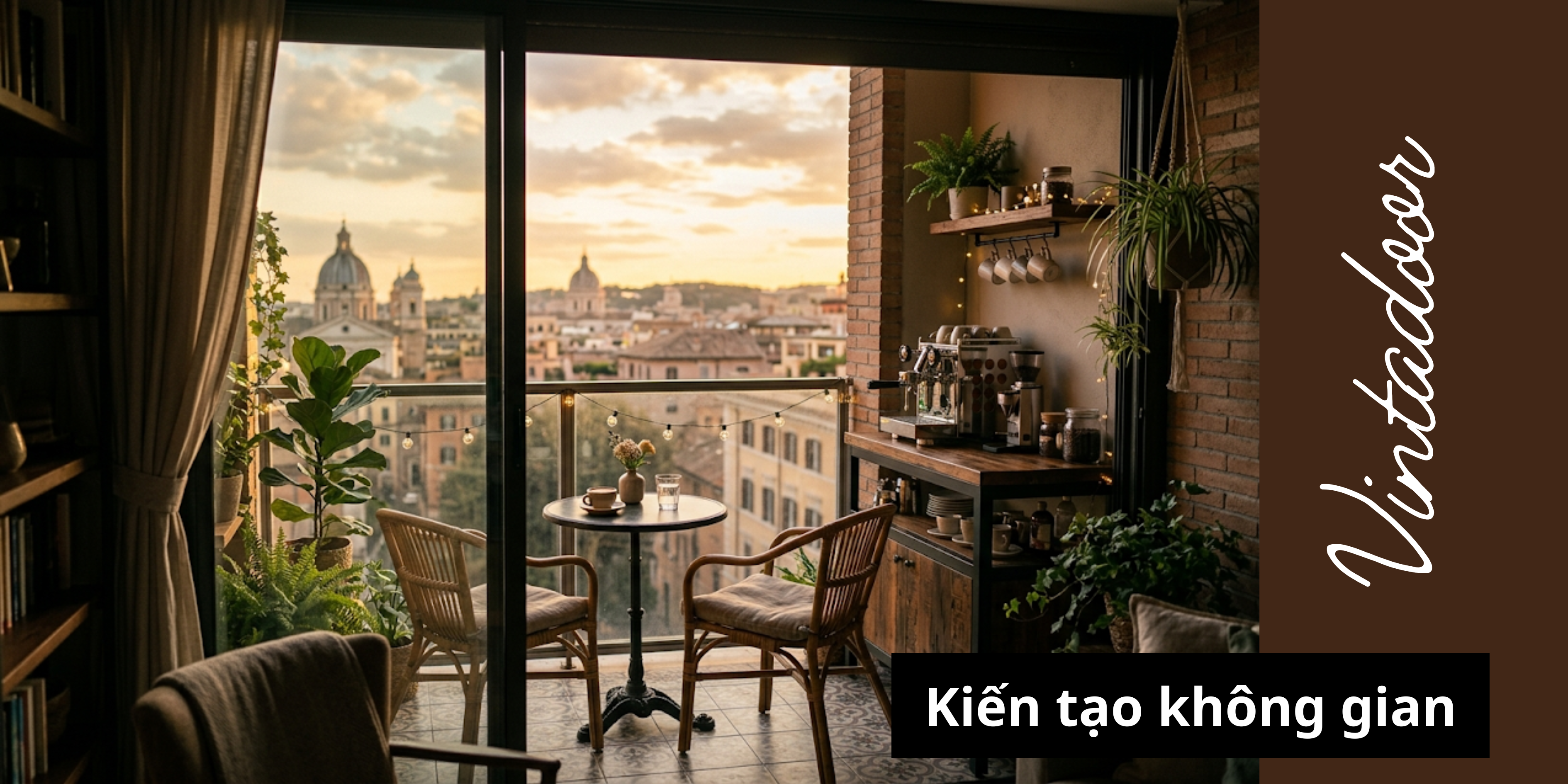 Biến ban công 2m² thành “quán cafe thu nhỏ” nhờ lan can kính trong suốt